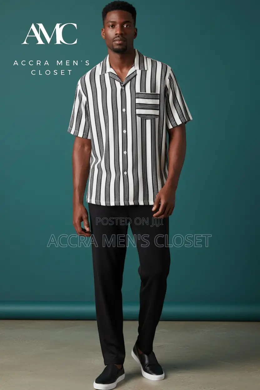 Men's Two Piece Set, Short Sleeve Casual Shirt Matching Trousers