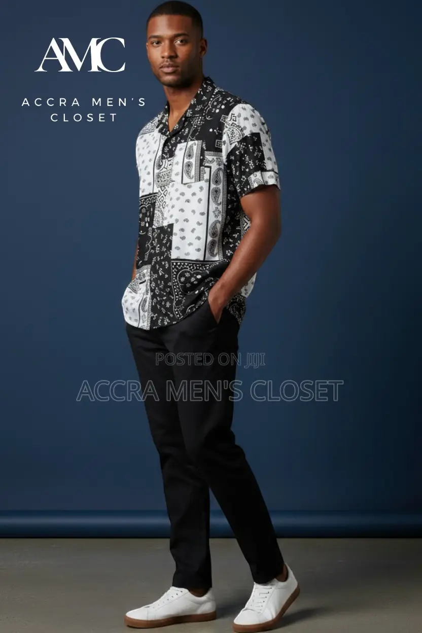 Men's Two Piece Set, Short Sleeve Casual Shirt Matching Trousers