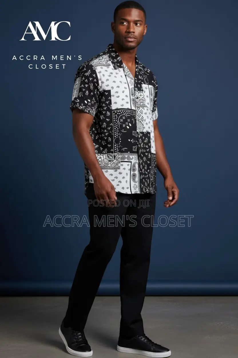 Men's Two Piece Set, Short Sleeve Casual Shirt Matching Trousers