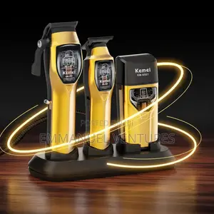 Kemei Professional Gold Rechargeable Barbering Machine Set