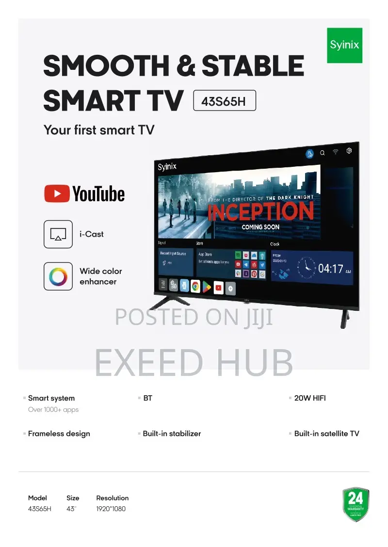 Syinix 43 Inches Smart Tv