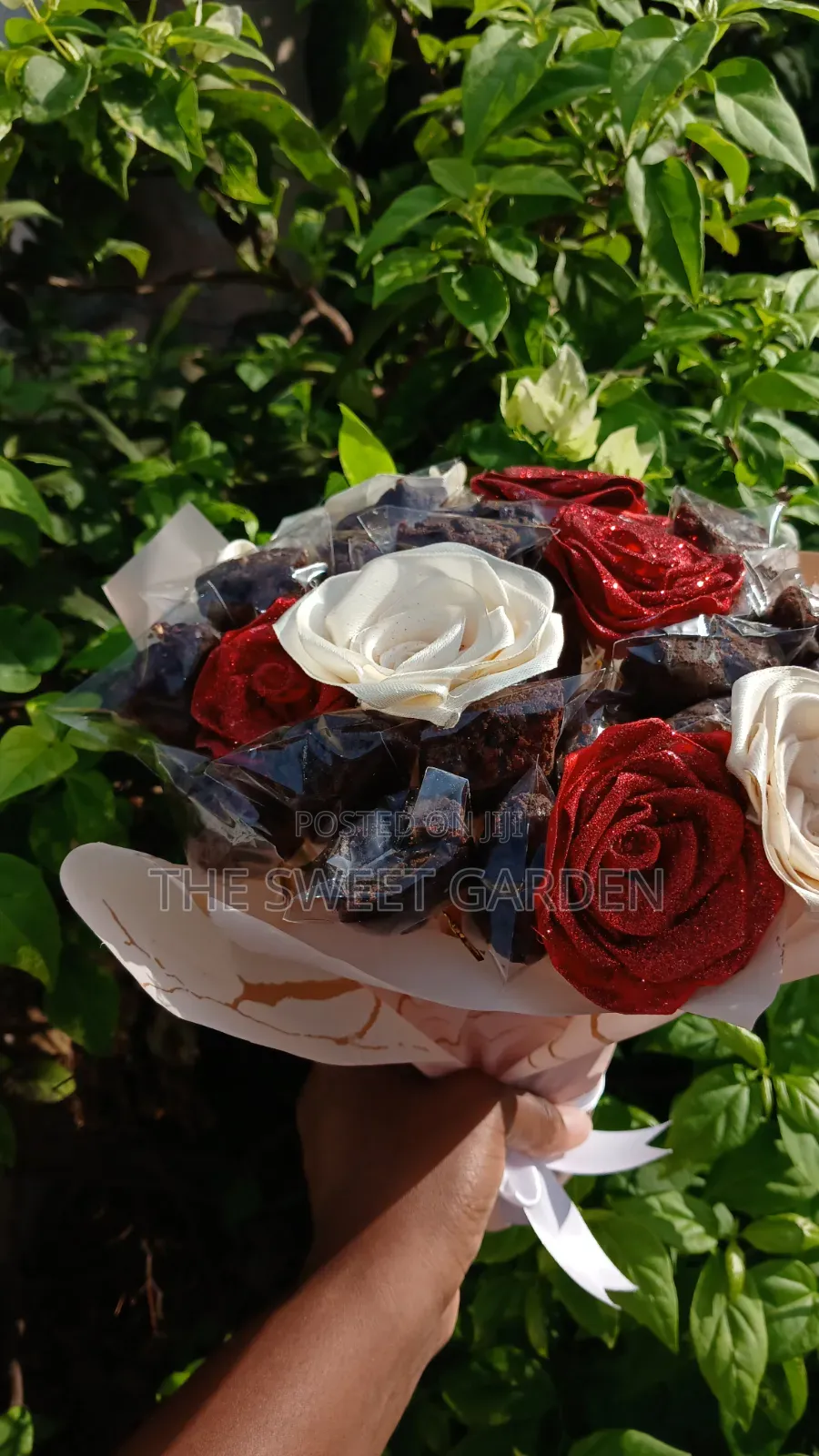 Brownie Bouquet With Satin Roses