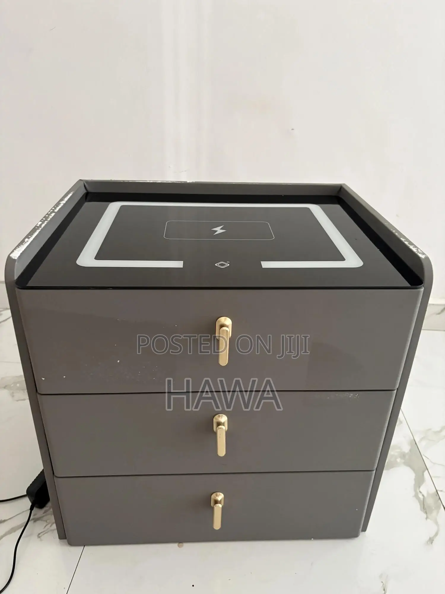 Slightly Used Bedside Table With Built-in Charger – Affordable