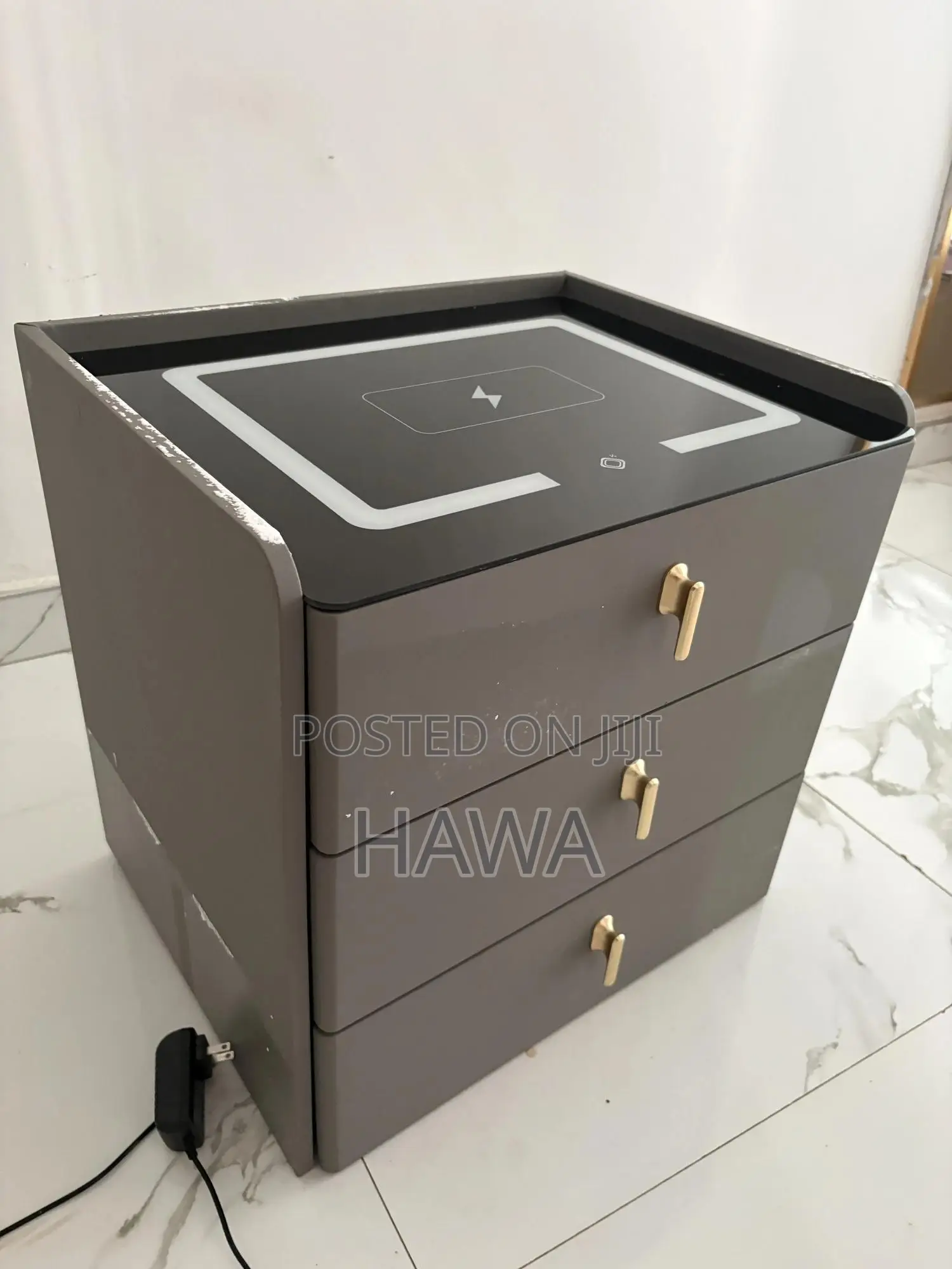 Slightly Used Bedside Table With Built-in Charger – Affordable