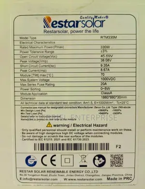 Solar Panel 330w Mono