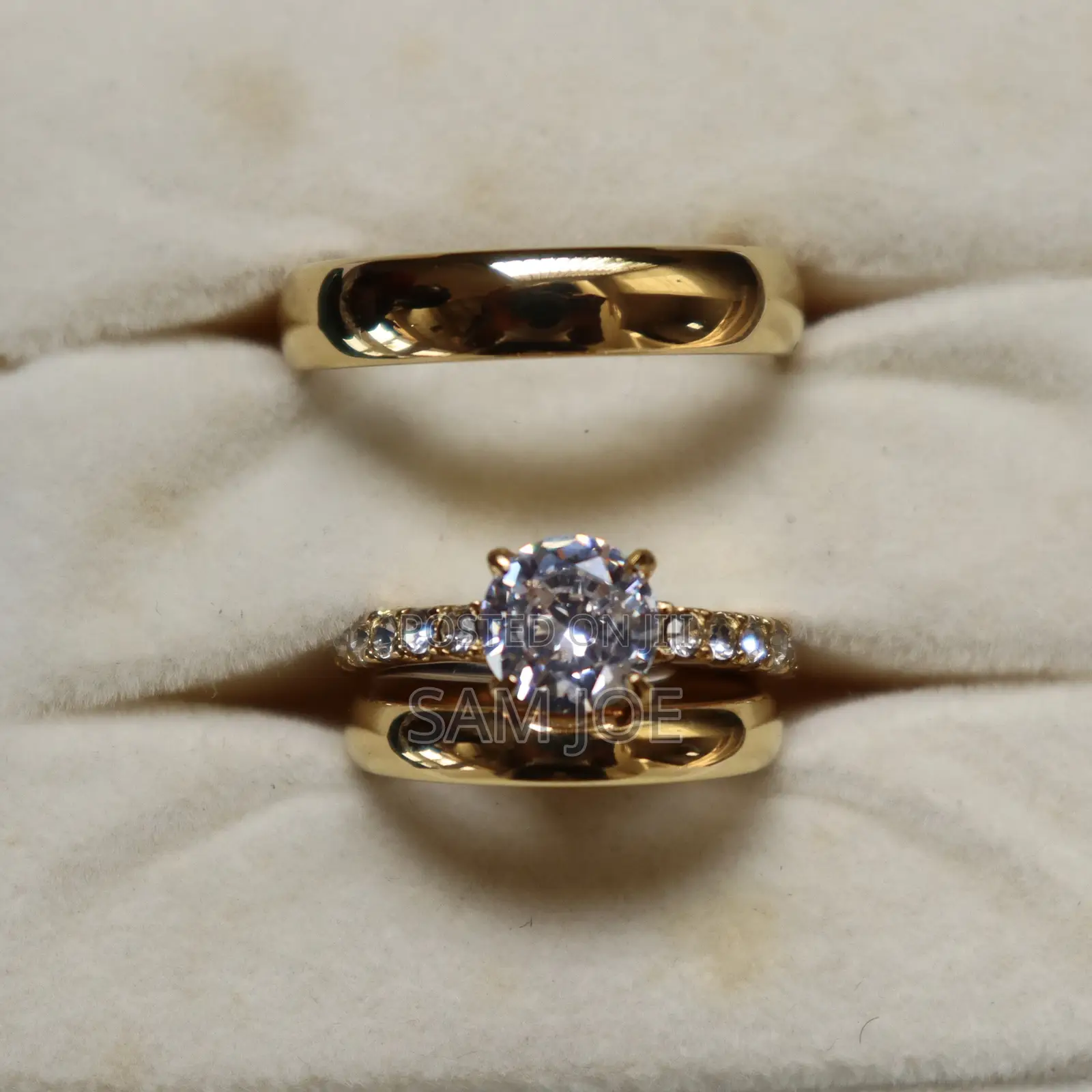 2tungsten and 1 Stainless Goldplated Wedding Rings