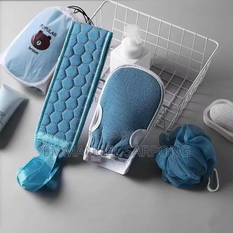 3pcs Set Bath Towel Thickened Bath Rub Back Towel,Hand Scrub,Sponge .