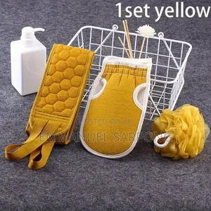 3pcs Set Bath Towel Thickened Bath Rub Back Towel,Hand Scrub,Sponge .