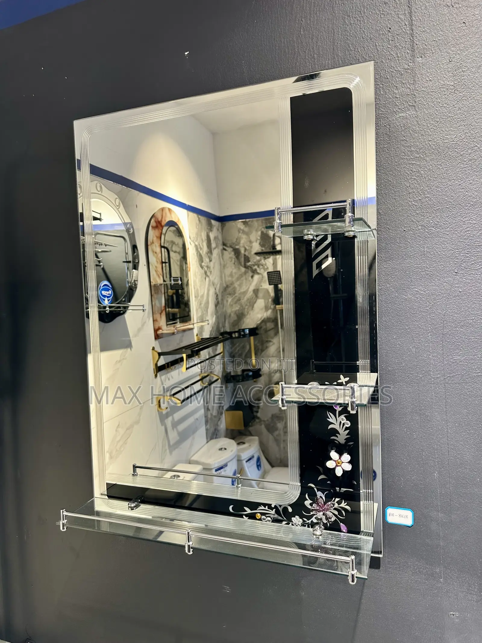 Black Shelf Mirror