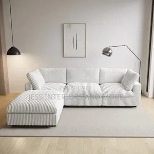 Oversized Sofa Set(Corduroy)Sectional Sofa(White)