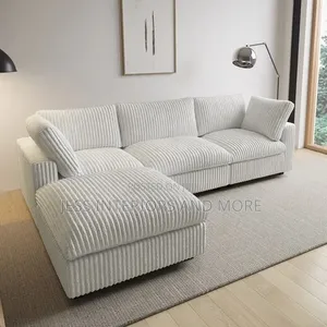 Oversized Sofa Set(Corduroy)Sectional Sofa(White)