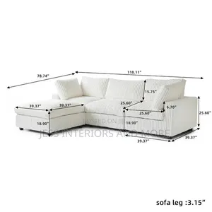 Oversized Sofa Set(Corduroy)Sectional Sofa(White)