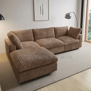 Sofa (Oversized)Sectional Sofa With Ottoman(Brown)