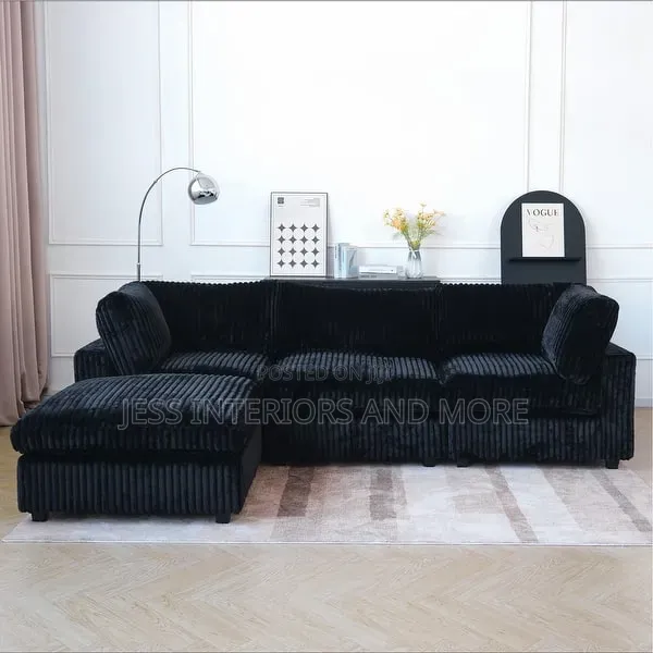 Sofa With Ottoman(Oversized) Black