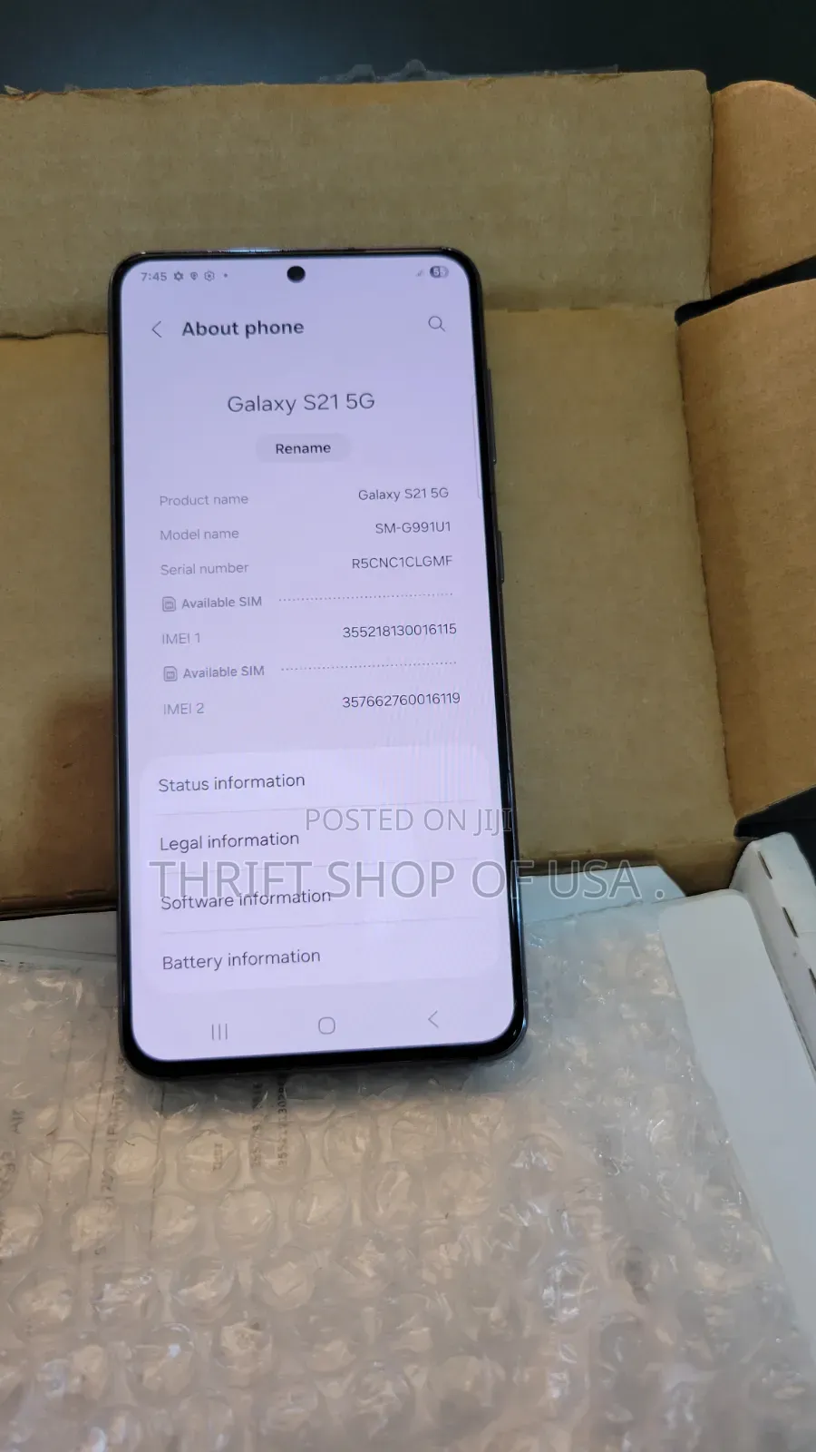 Samsung Galaxy S21 5G 256 GB Black