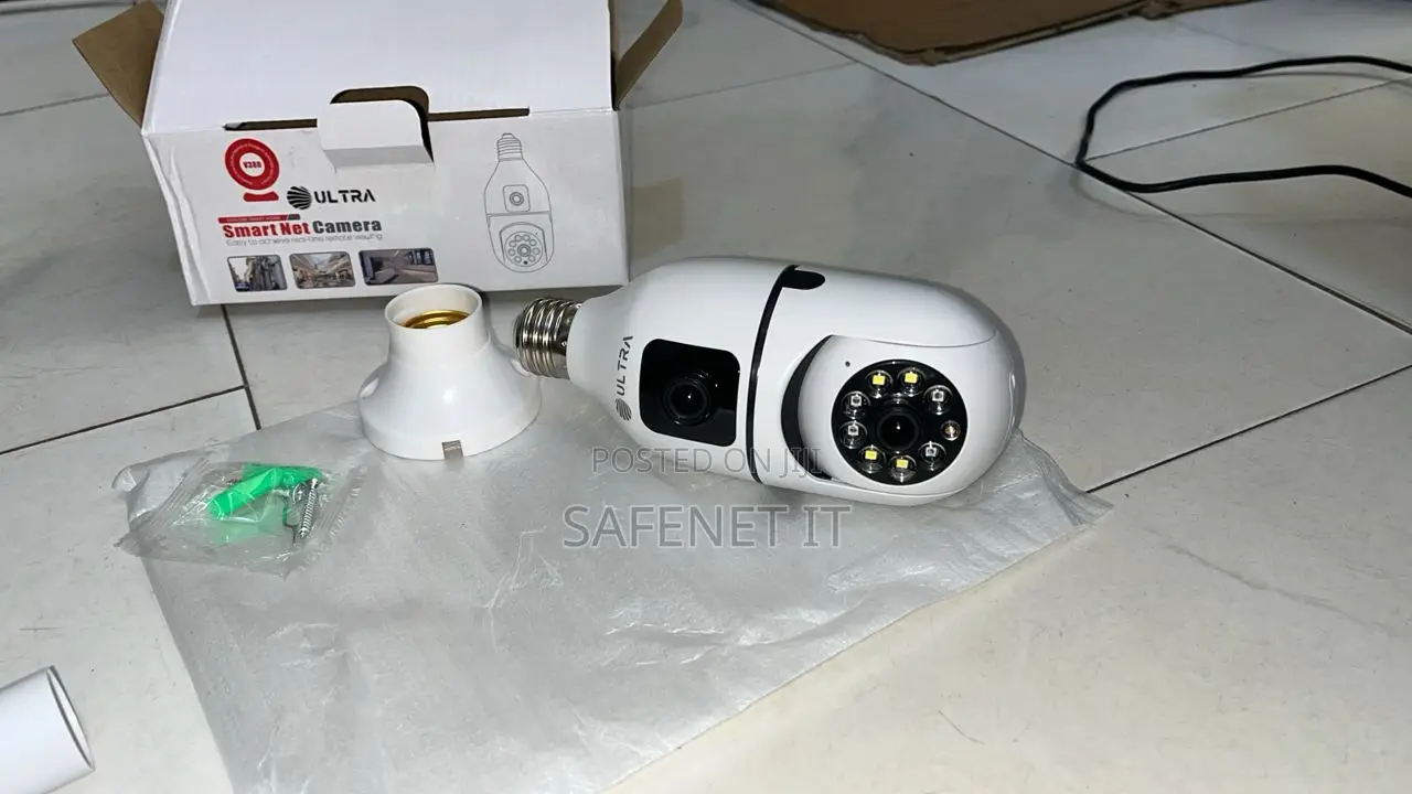 V380 Dual Lens PTZ Bulb Wifi Camera