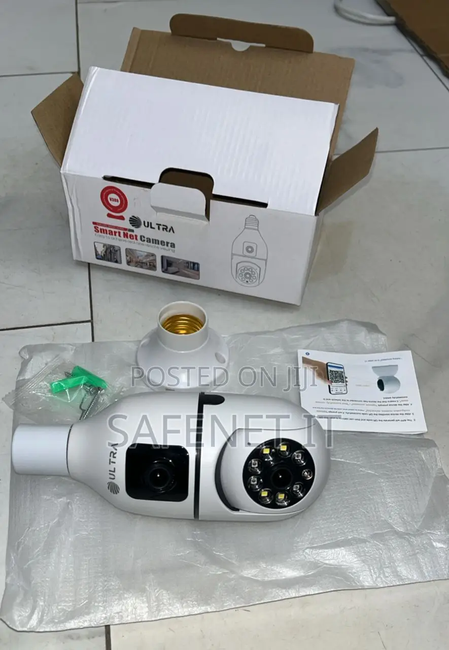 V380 Dual Lens PTZ Bulb Wifi Camera
