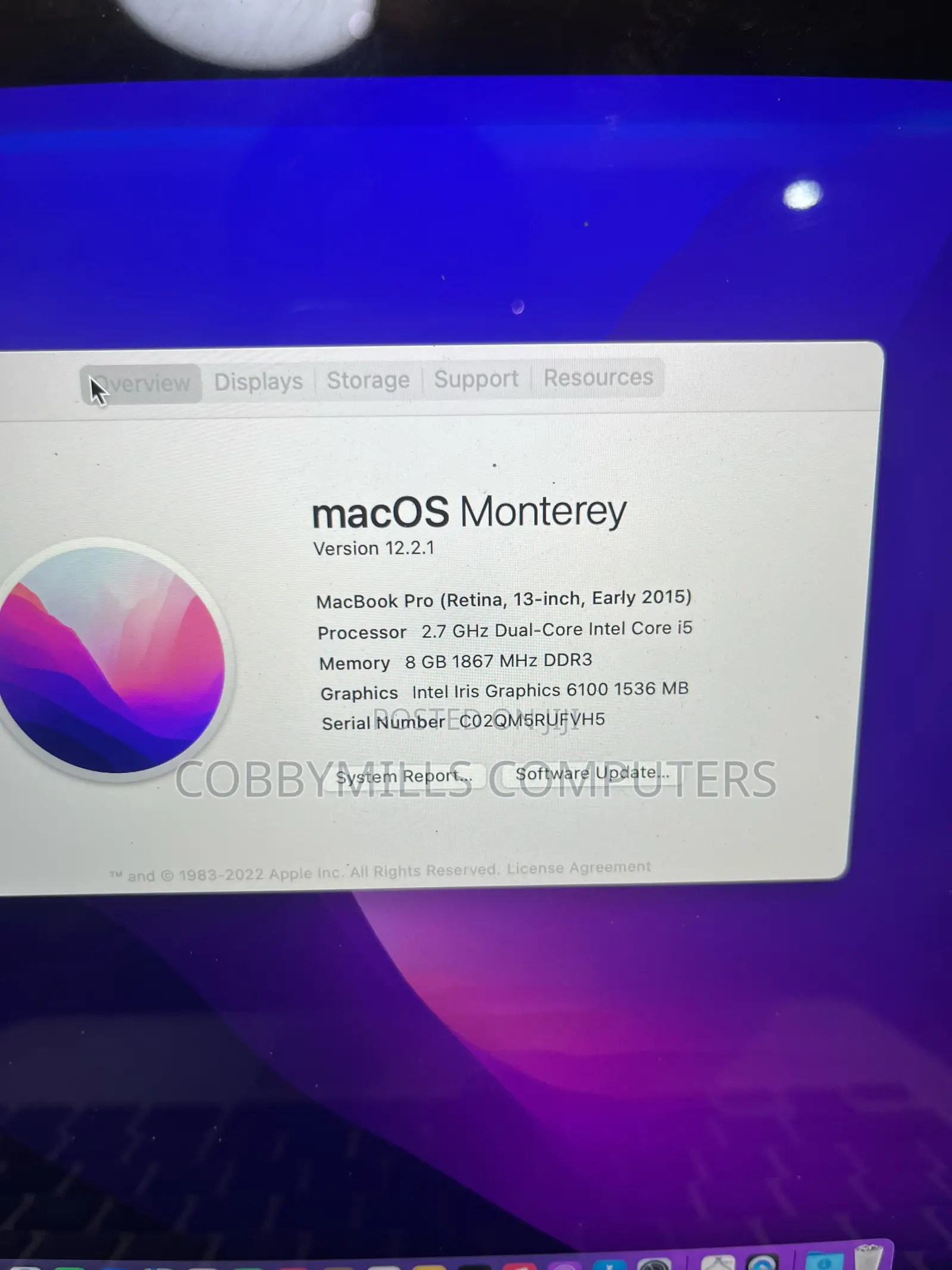Laptop Apple MacBook Pro 2015 8GB Intel Core i5 SSD 1T