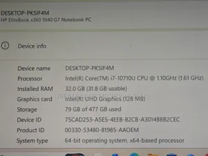 Laptop HP EliteBook x360 1040 G7 32GB Intel Core i7 SSD 512GB