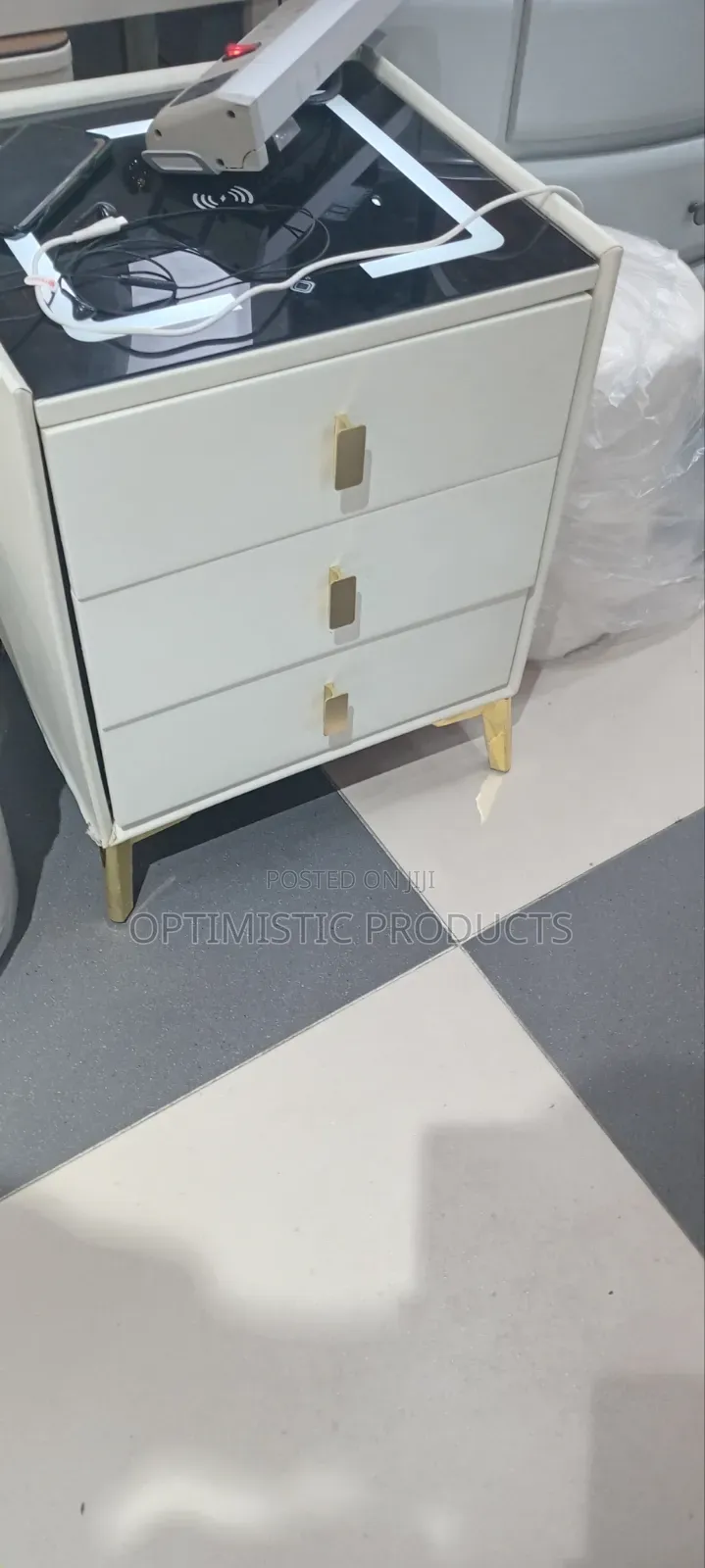Smart Electric Bedside Table, Charging, Bluetooth, And Light