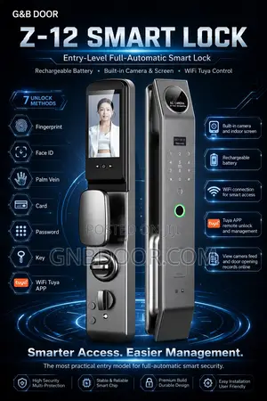 G B Smart Lock With Faceid Fingerprint Tuya App Digital Door Handle