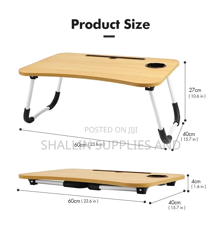 Foldable Laptop Bed Desk 160° Ergonomic W/ Cup Holder Tablet Slot