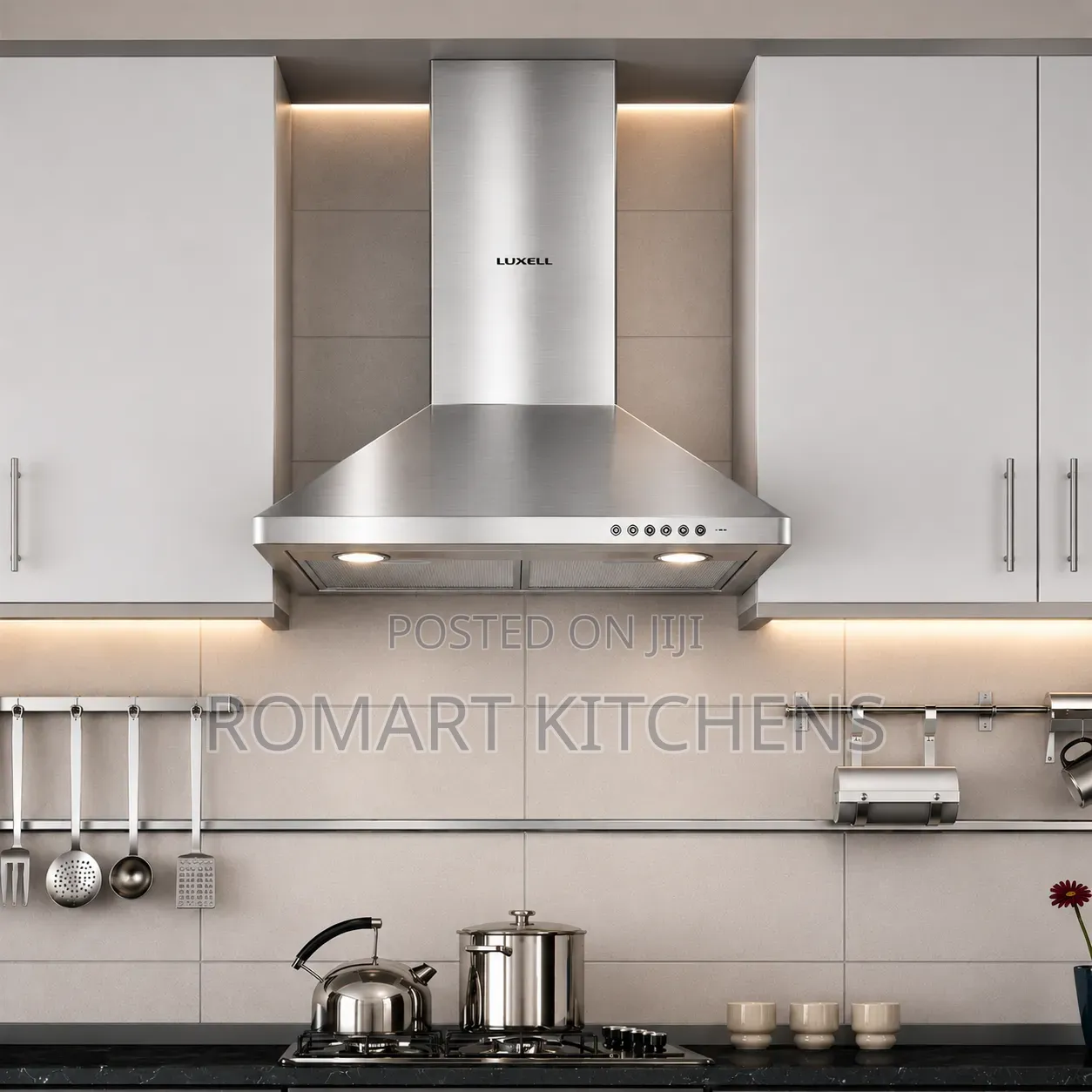 60cm Luxell Stainless Heat Extractor. With Filters (Ductless)