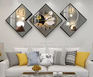 Luxurious Design Wall Decorative Painting With Clock