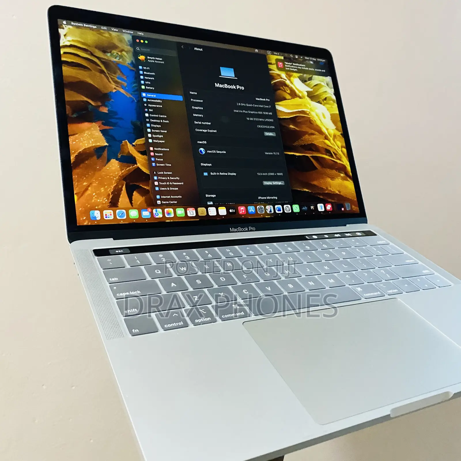 Laptop Apple MacBook Pro 2019 16GB Intel Core i7 SSD 256GB