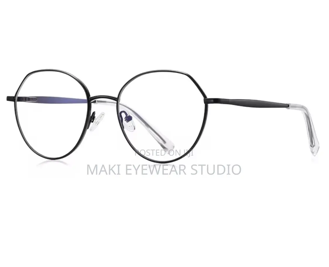 Unisex Metal Glasses With Anti‐Blue‐Light, Round Frame.