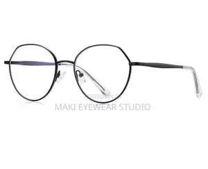 Unisex Metal Glasses With Anti‐Blue‐Light, Round Frame.