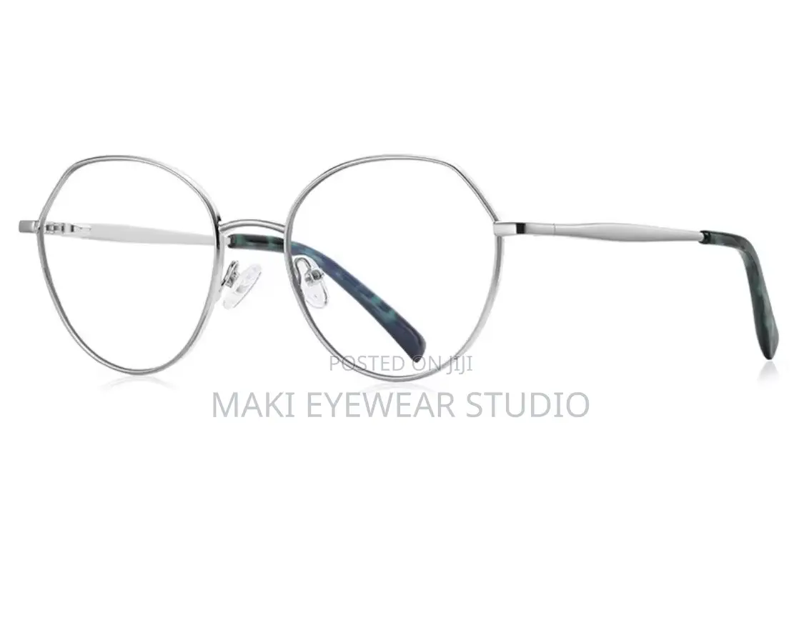 Unisex Metal Glasses With Anti‐Blue‐Light, Round Frame.