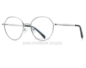 Unisex Metal Glasses With Anti‐Blue‐Light, Round Frame.