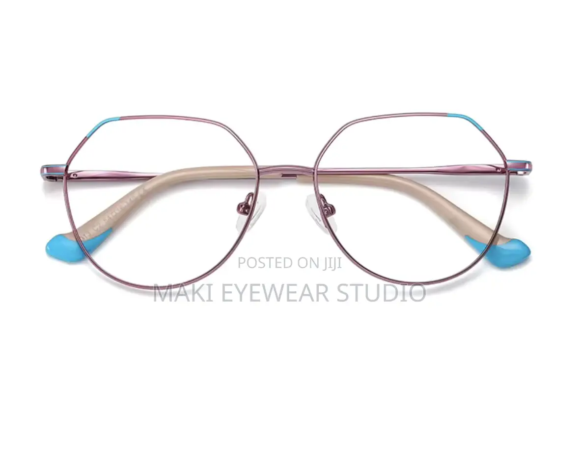 Computer Style Stainless Steel Anti‐Blue‐Light Glasses for Women