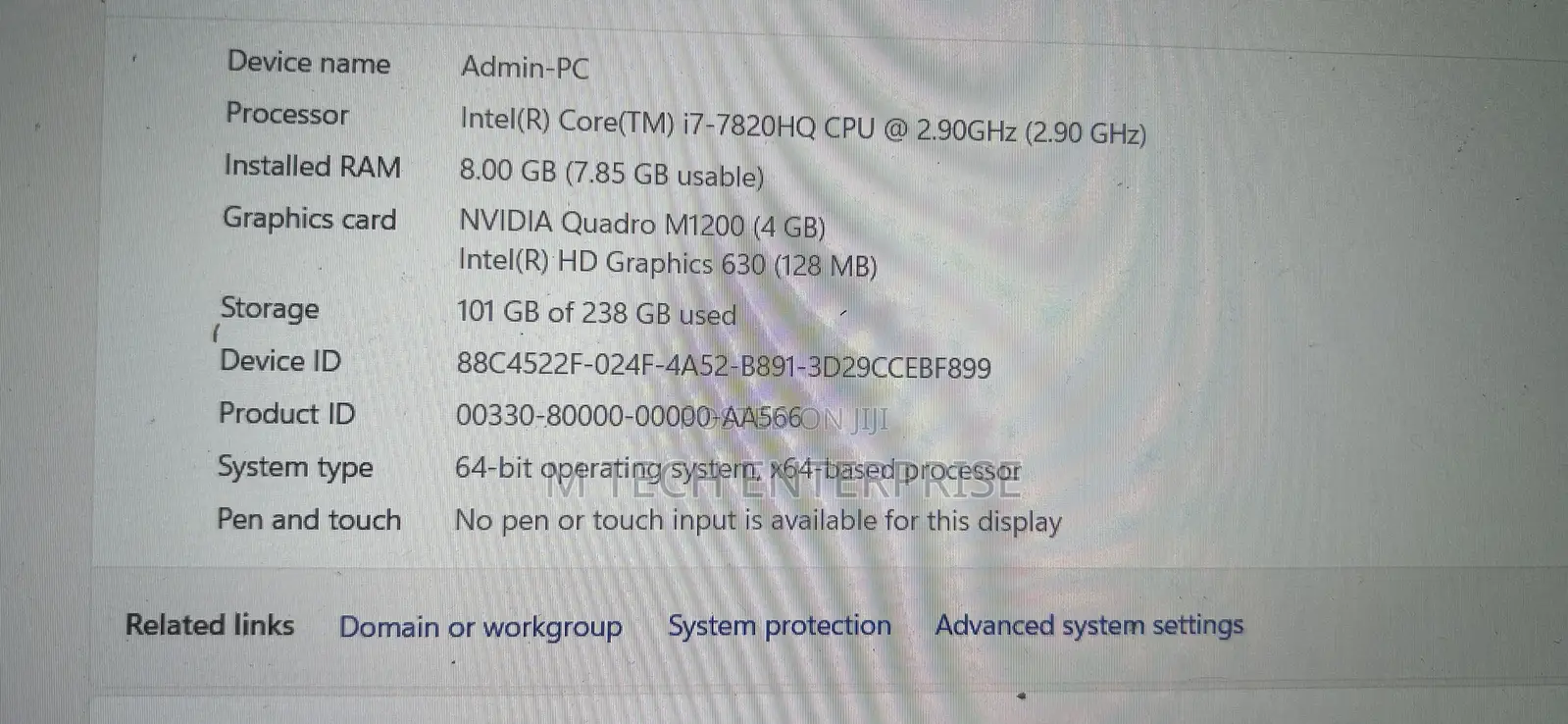 Laptop Dell Precision 15 5520 8GB Intel Core i7 SSD 256GB