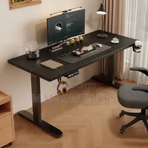 Electric Gaming Desk + Cup Holder + Headset Holder