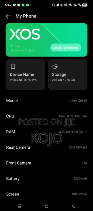 Infinix Note 50 Pro 4G 256 GB Silver
