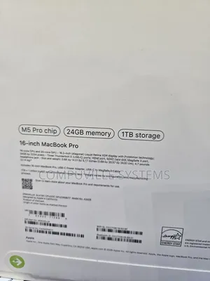 New Apple MacBook Pro 2026 M5 Pro 16-inch 24GB Apple M5 Pro SSD 1T