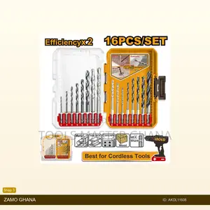 16 PCS Metal, Masonry and Wood Drill Bits - Akdl11608