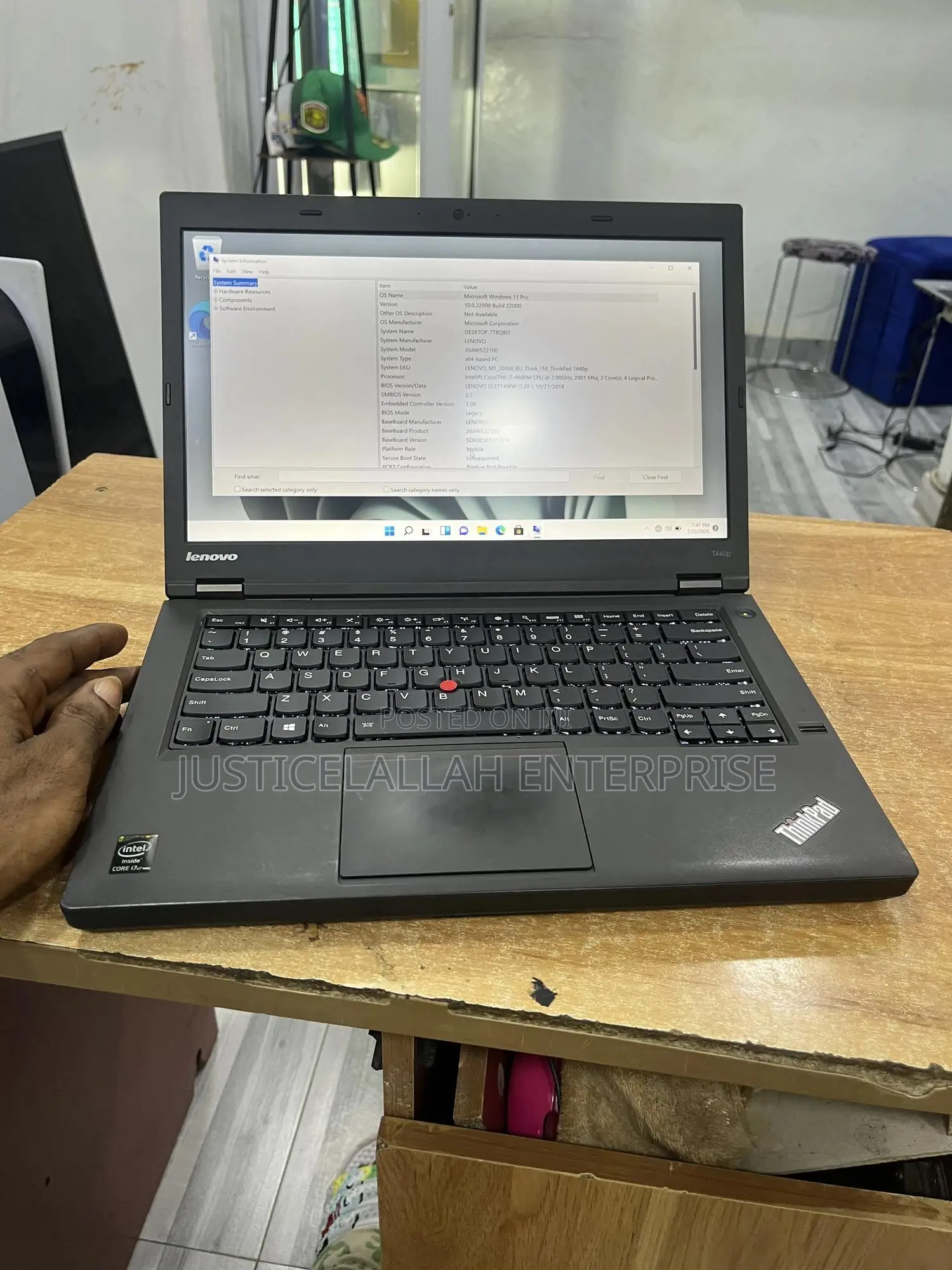 Laptop Lenovo ThinkPad T440p 8GB Intel Core i7 SSD 128GB