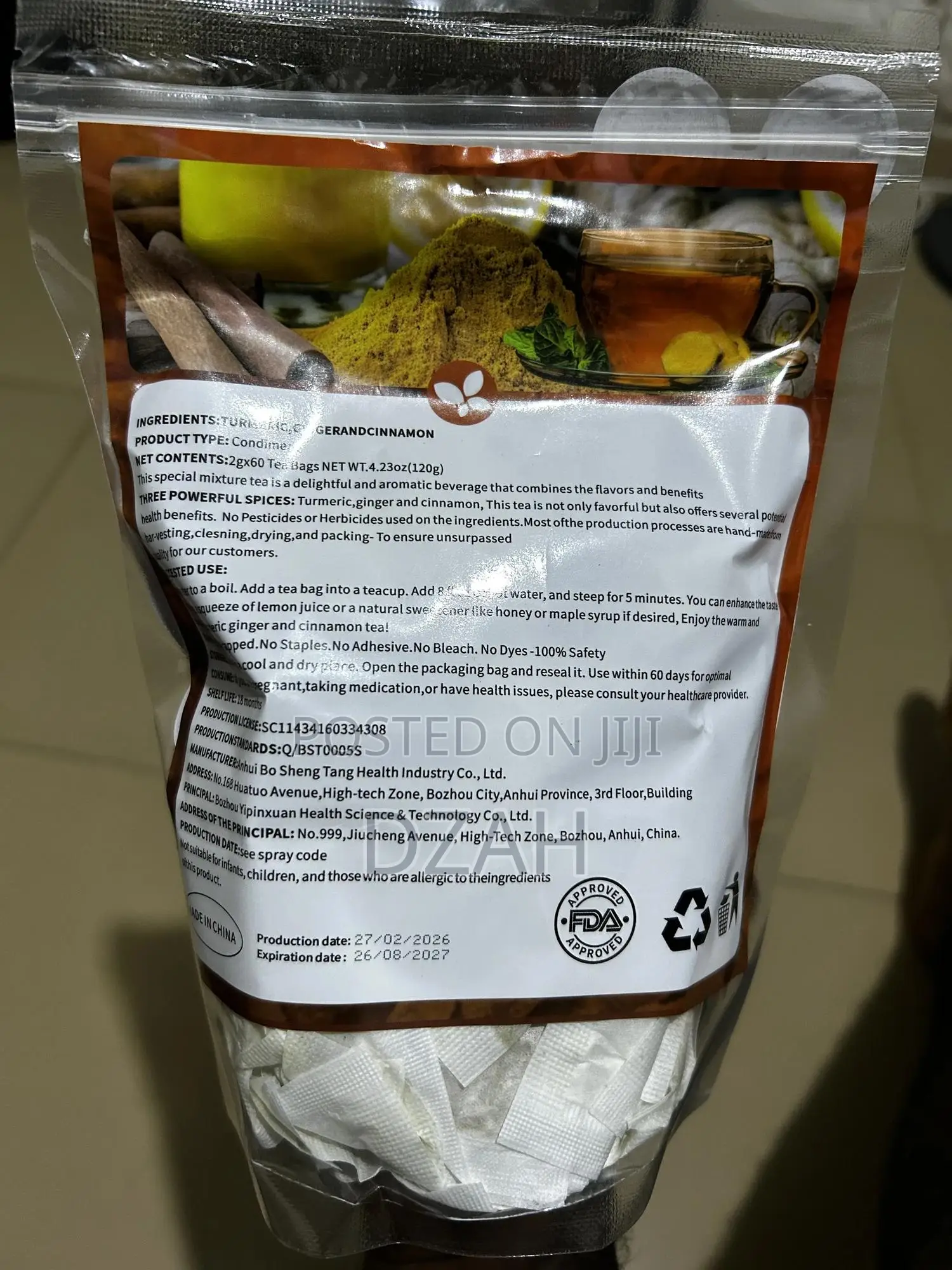 Premium Turmeric, Ginger Cinnamon Tea