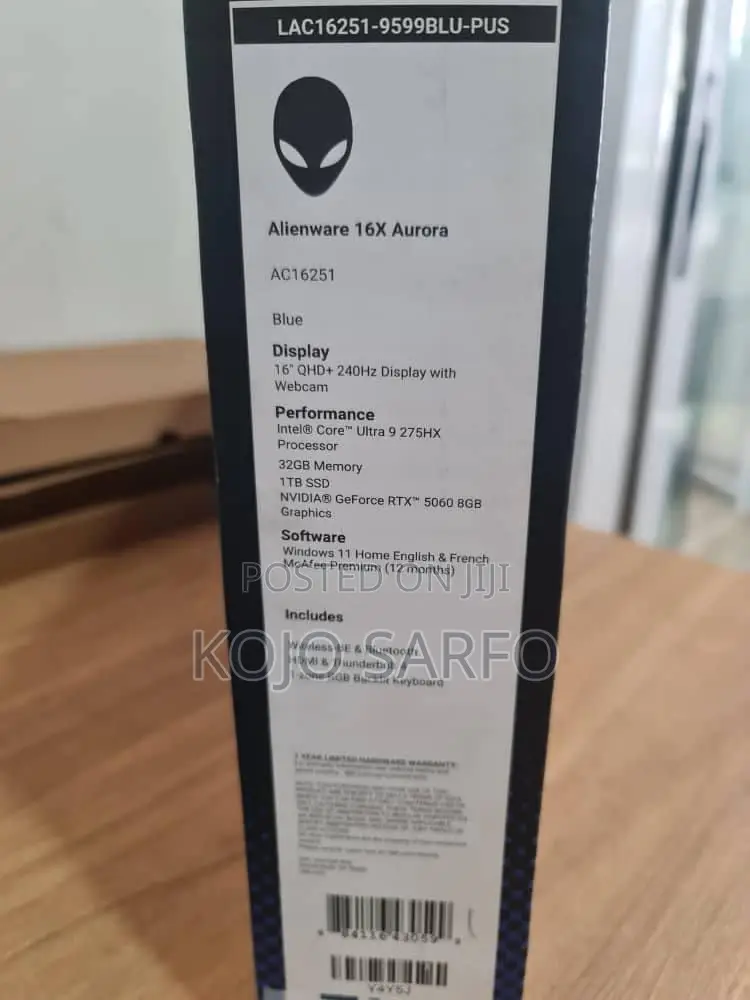 New Laptop Alienware 16x Aurora 32GB Intel Core Ultra 9 SSD 1T