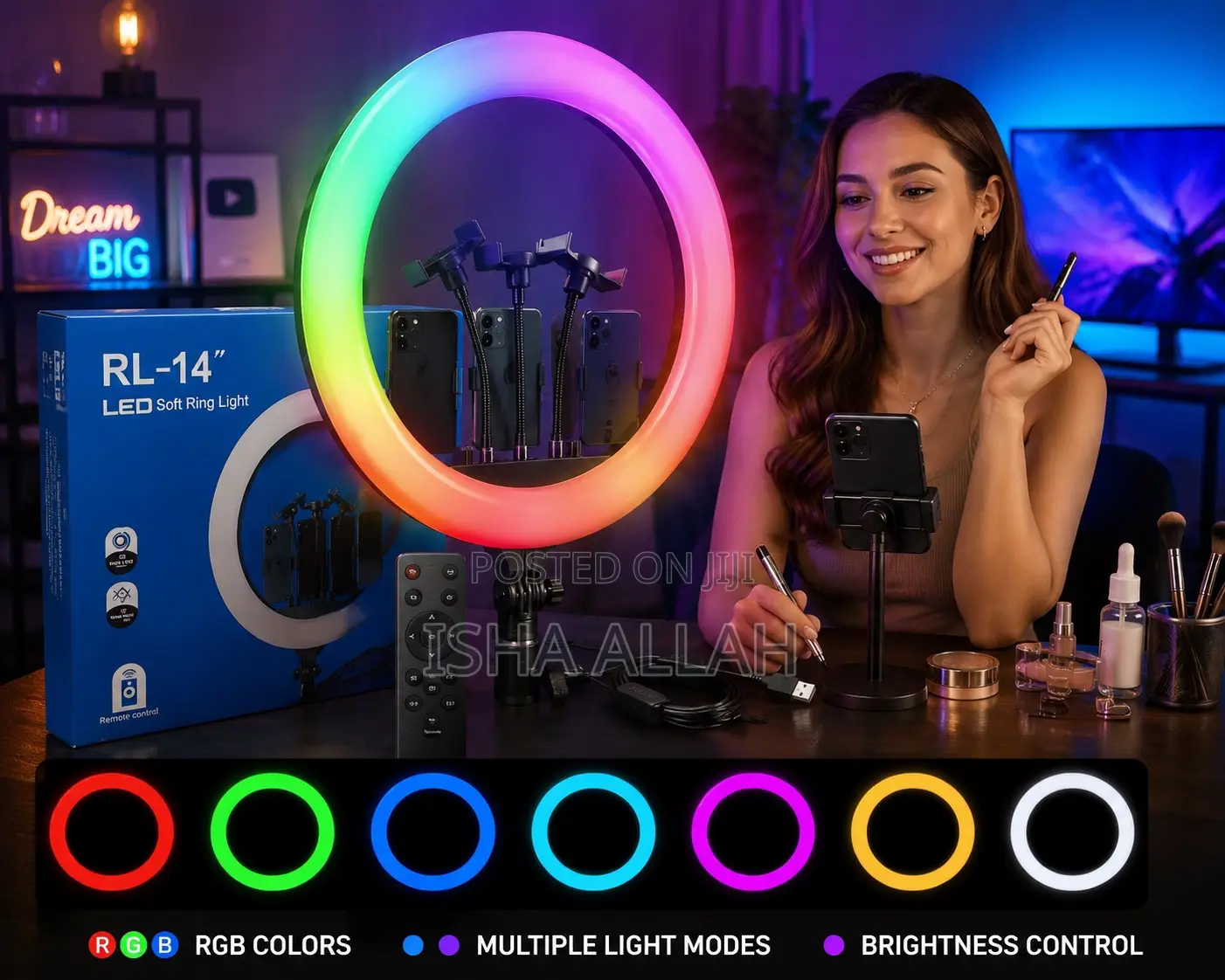 14iches Ringlight With Tripod