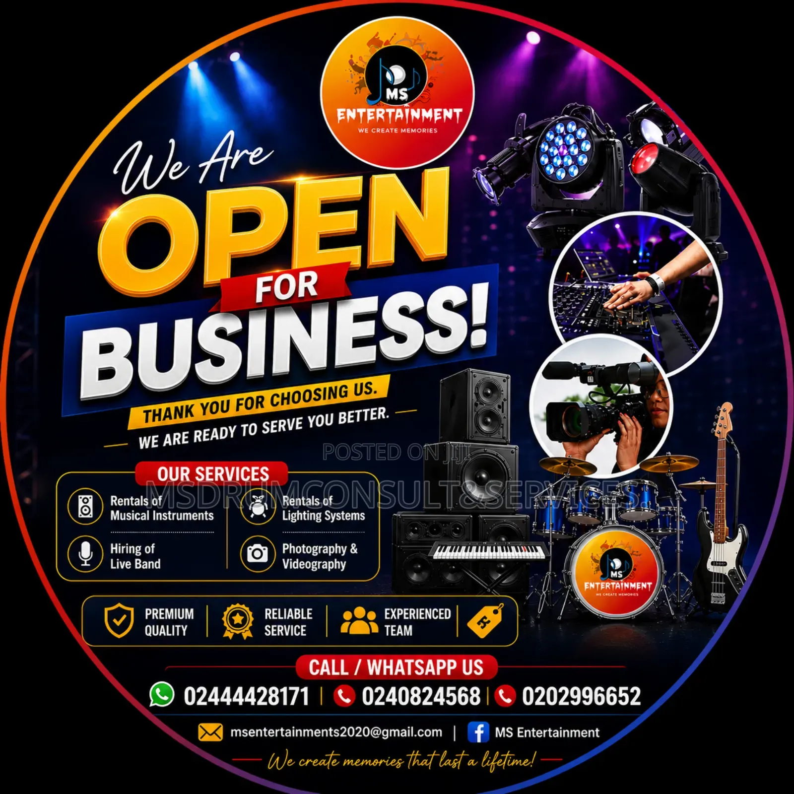 Top Quality Sound System Musical Instruments Rentals.