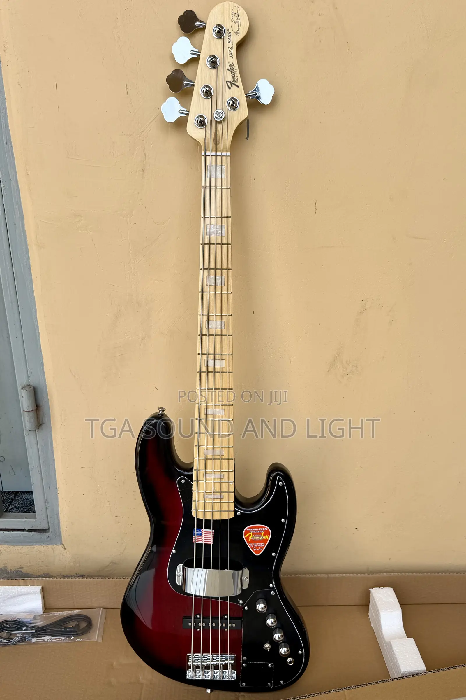 Fender Active 5 Strings Active Jazz Bass Guitar [Red]