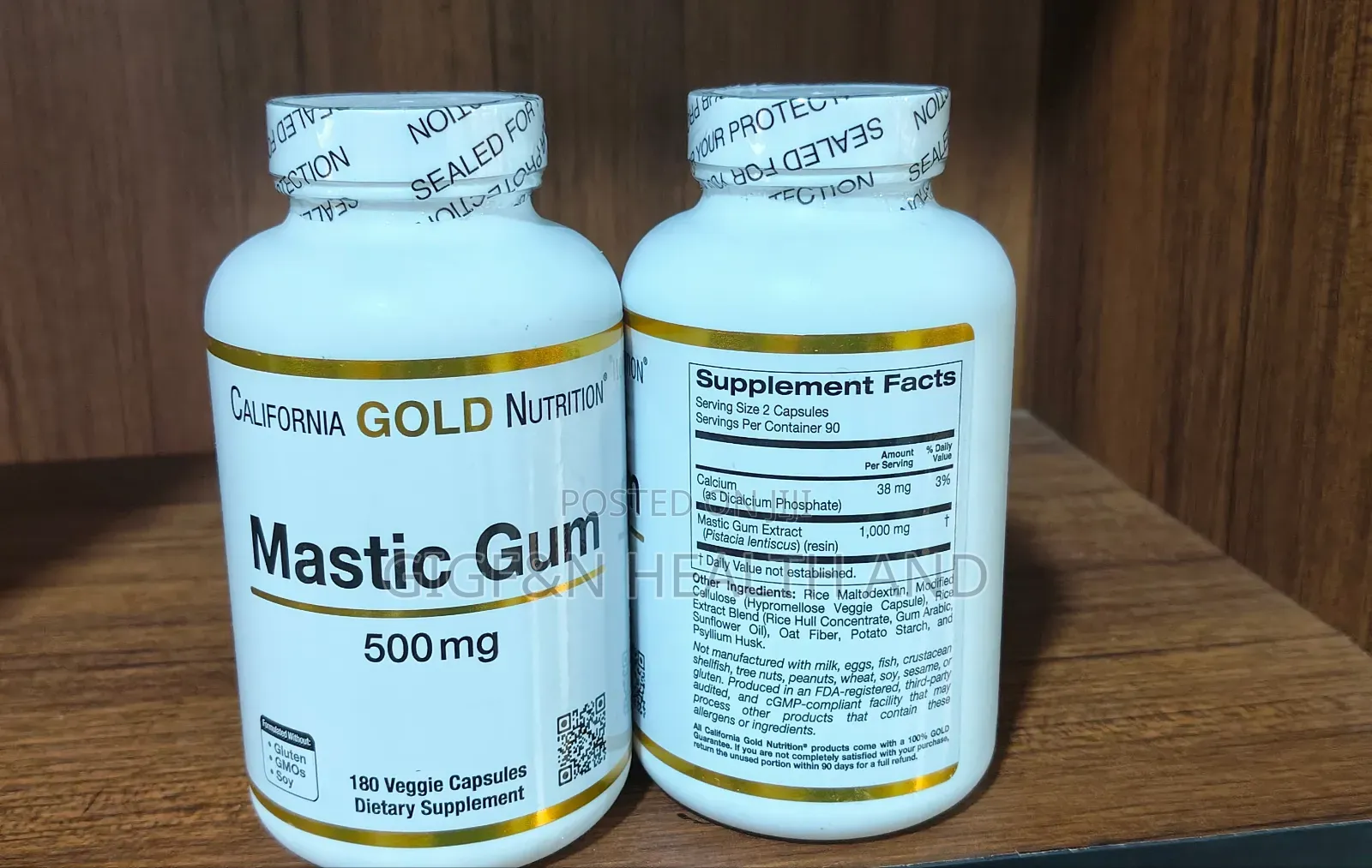 Mastic Gum, 500mg, 180 Vegcapsules -2028 Expiry
