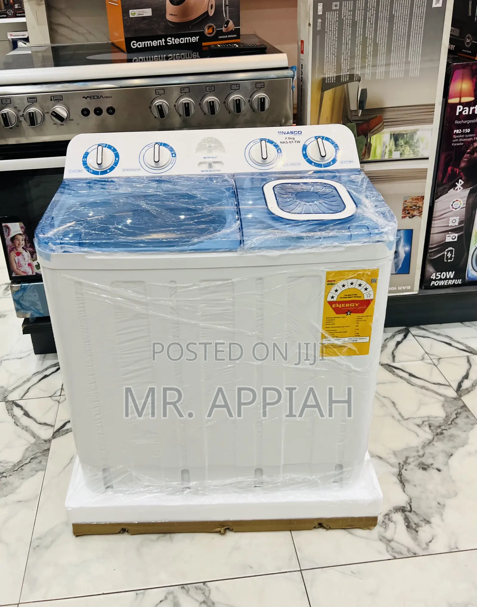 Classic Nasco Twin Top Washing Machine With Transparent Lid(Spin Dry)