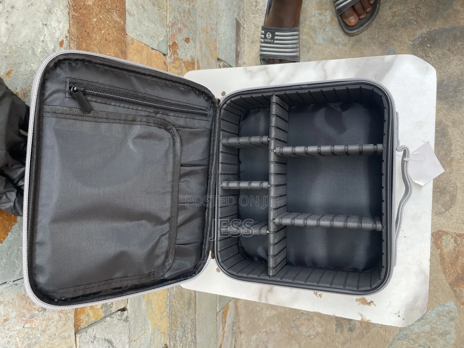 Gray Jewelry/Make Up Bag