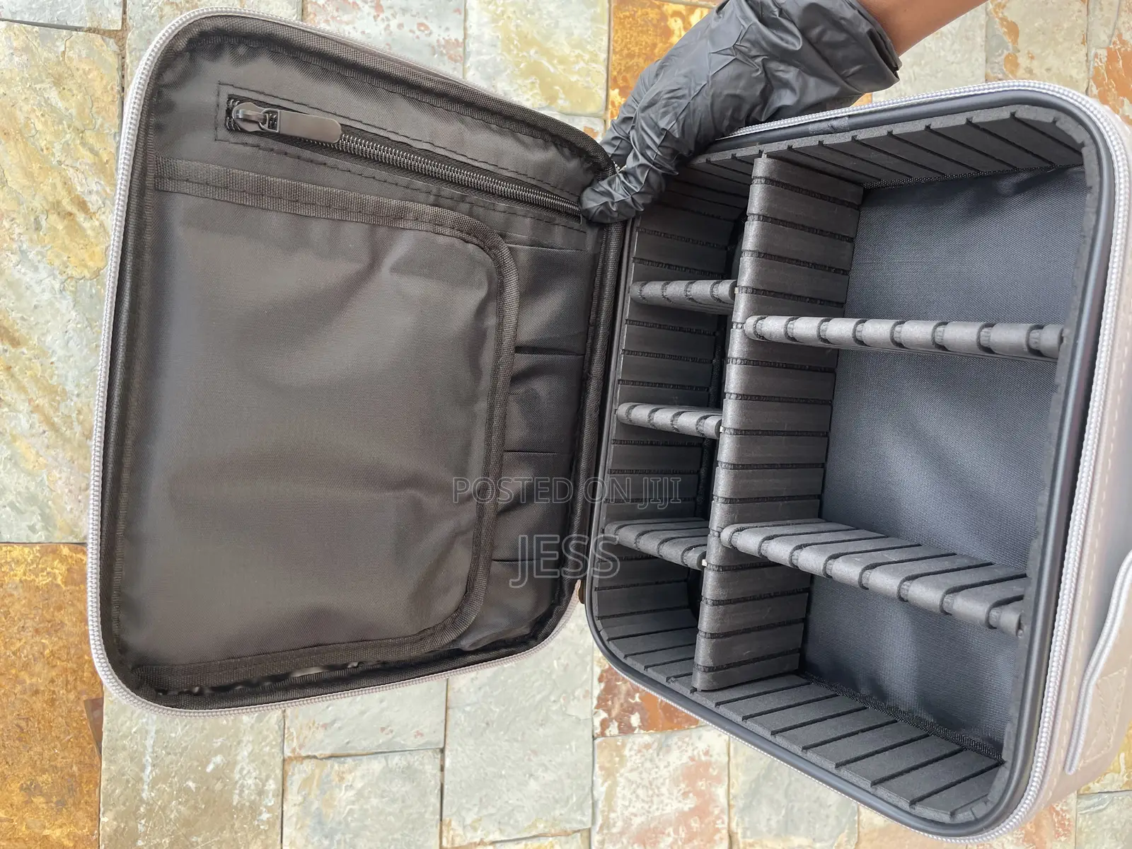 Gray Jewelry/Make Up Bag