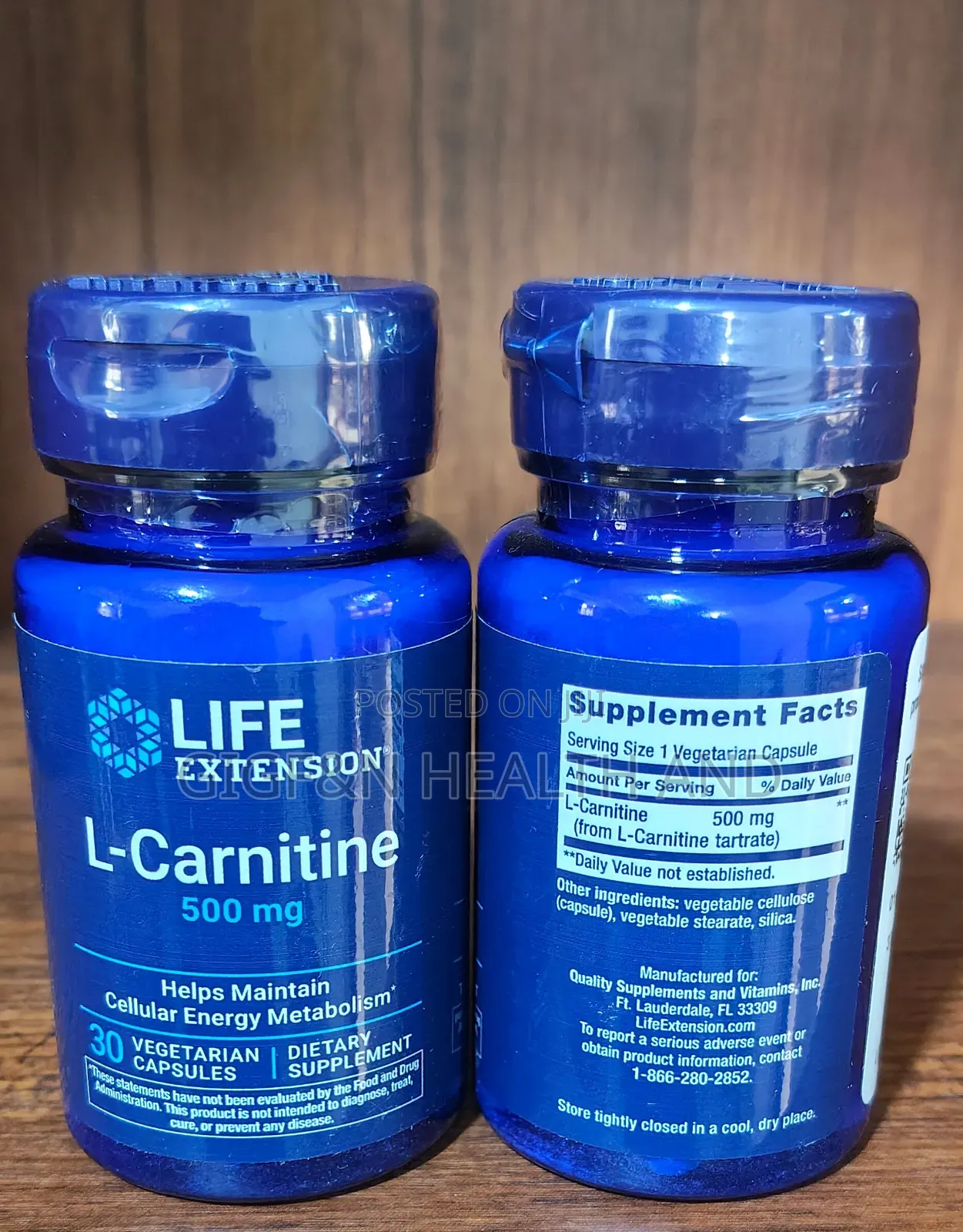 L Carnitine, 500mg, 30 Vegcapsules- 2028expiry